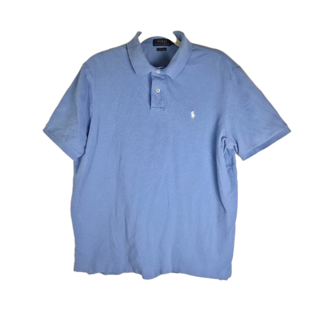 polo ralph lauren Mens Light Blue‎ Polo Shirt Light Green Pony Size Lrg Classic